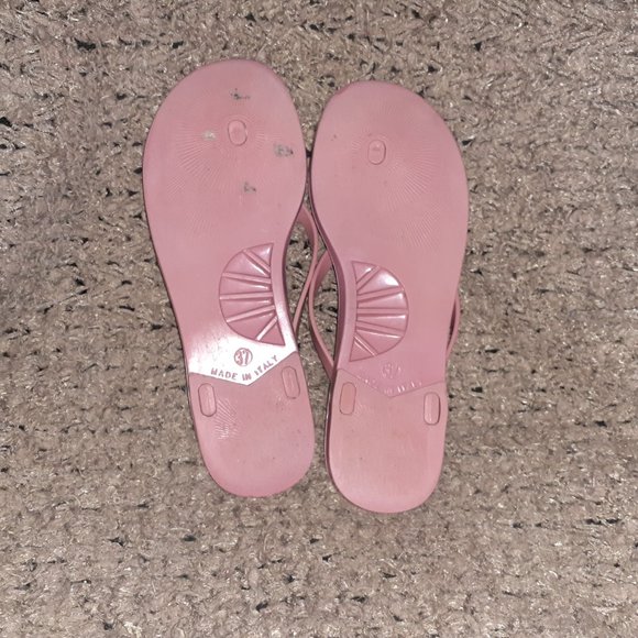 BURBERRY-Lavender/Pink/Red/Purple Jelly Thong Flip Flop Flats-Sz 37-Very Good - Picture 10 of 10